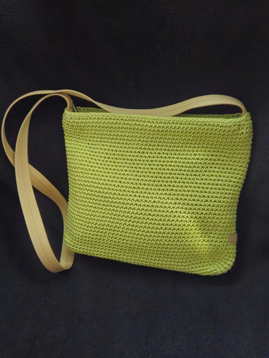 The Sak Handbags - The Sak Lime Green Crochet Crossbody with Tan Strap